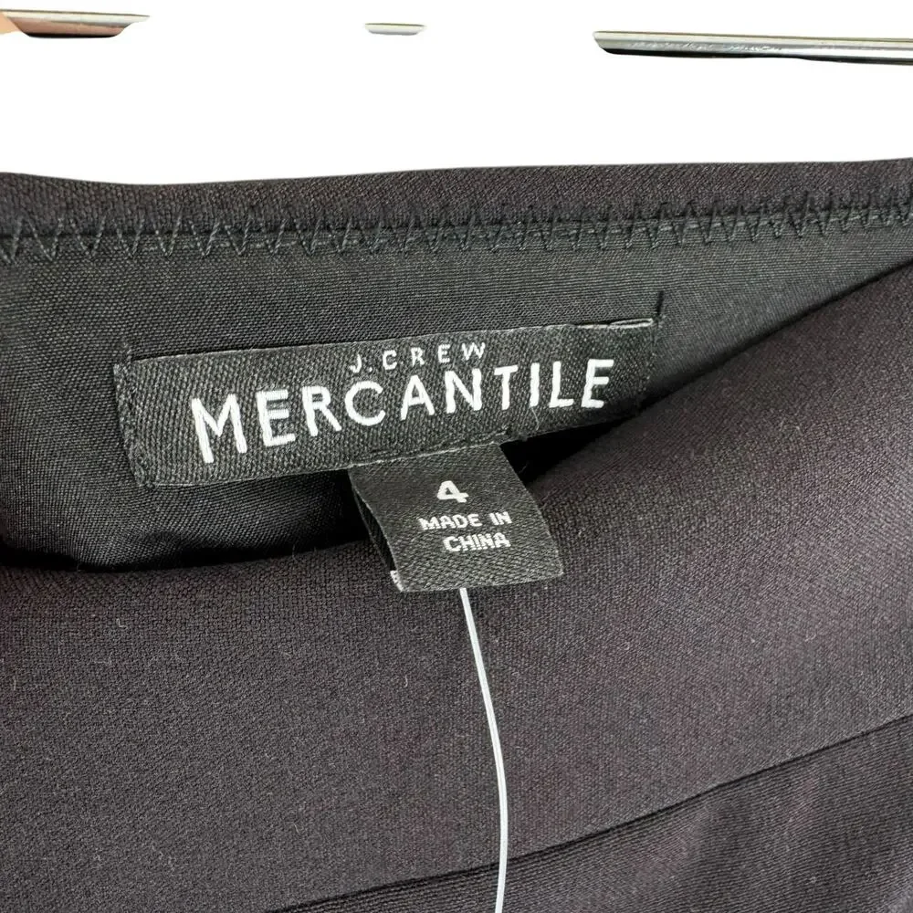 J. Crew Mercantile NWT Black Lined Short‎ Business Pencil Skirt Size 4